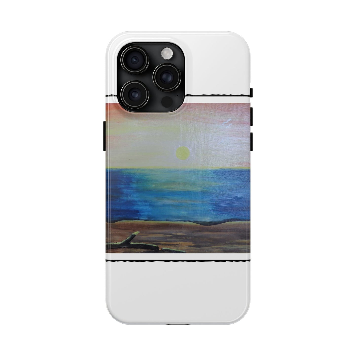 Nature's Balance of Beauty: Coastal stripe SunriseTough Phone Cases