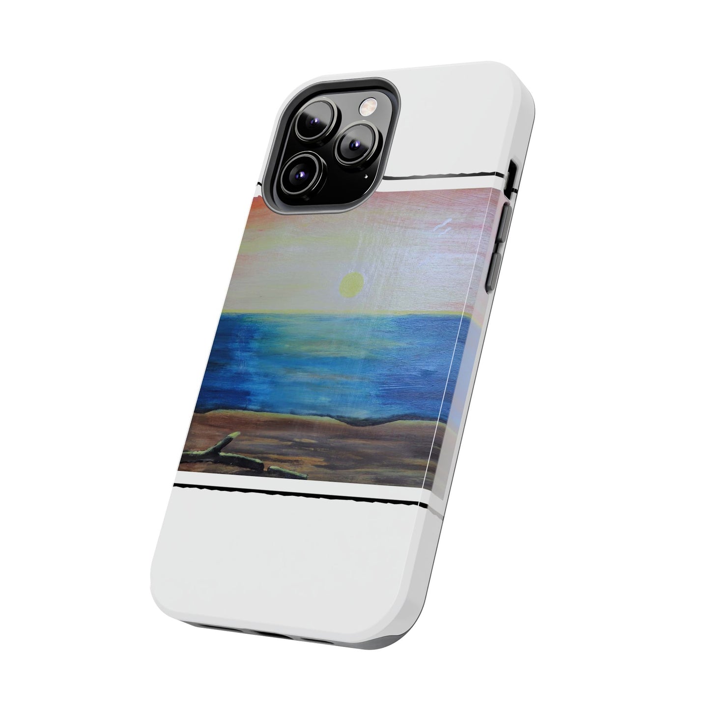 Nature's Balance of Beauty: Coastal stripe SunriseTough Phone Cases