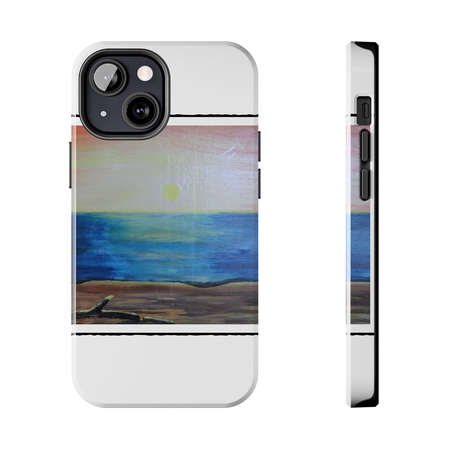 Nature's Balance of Beauty: Coastal stripe SunriseTough Phone Cases