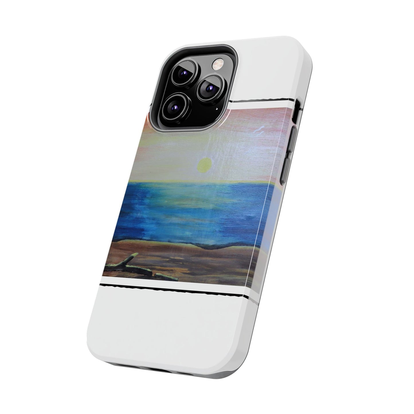 Nature's Balance of Beauty: Coastal stripe SunriseTough Phone Cases