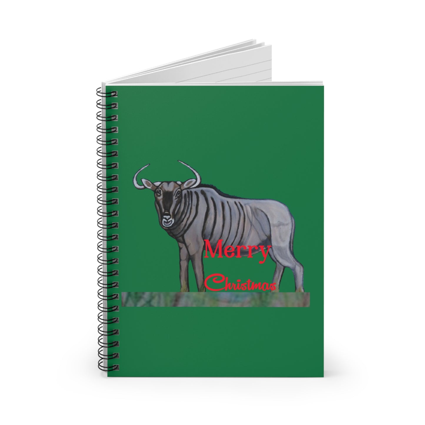 Wildebeest Merry Christmas wishes Spiral Notebook - Ruled Line