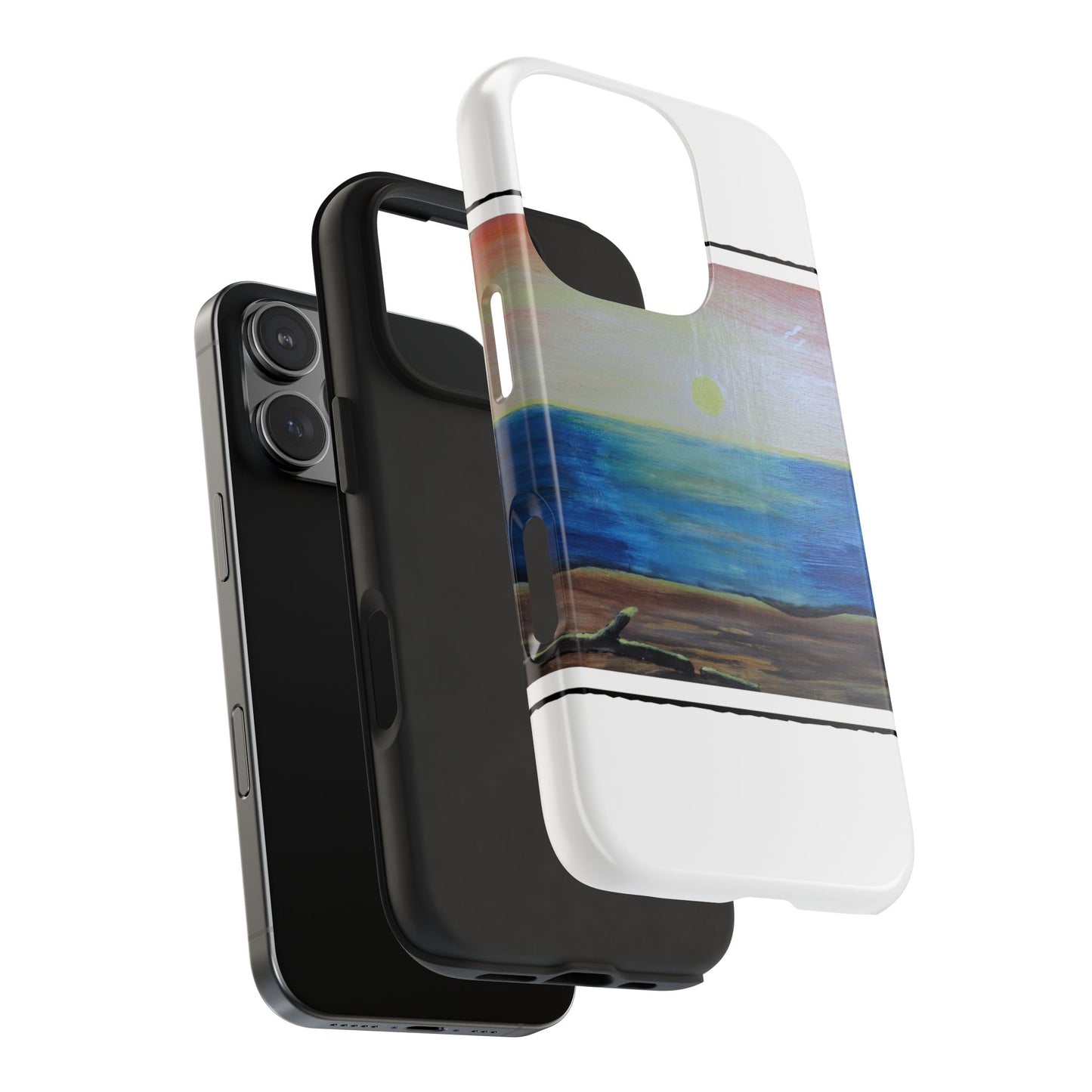 Nature's Balance of Beauty: Coastal stripe SunriseTough Phone Cases