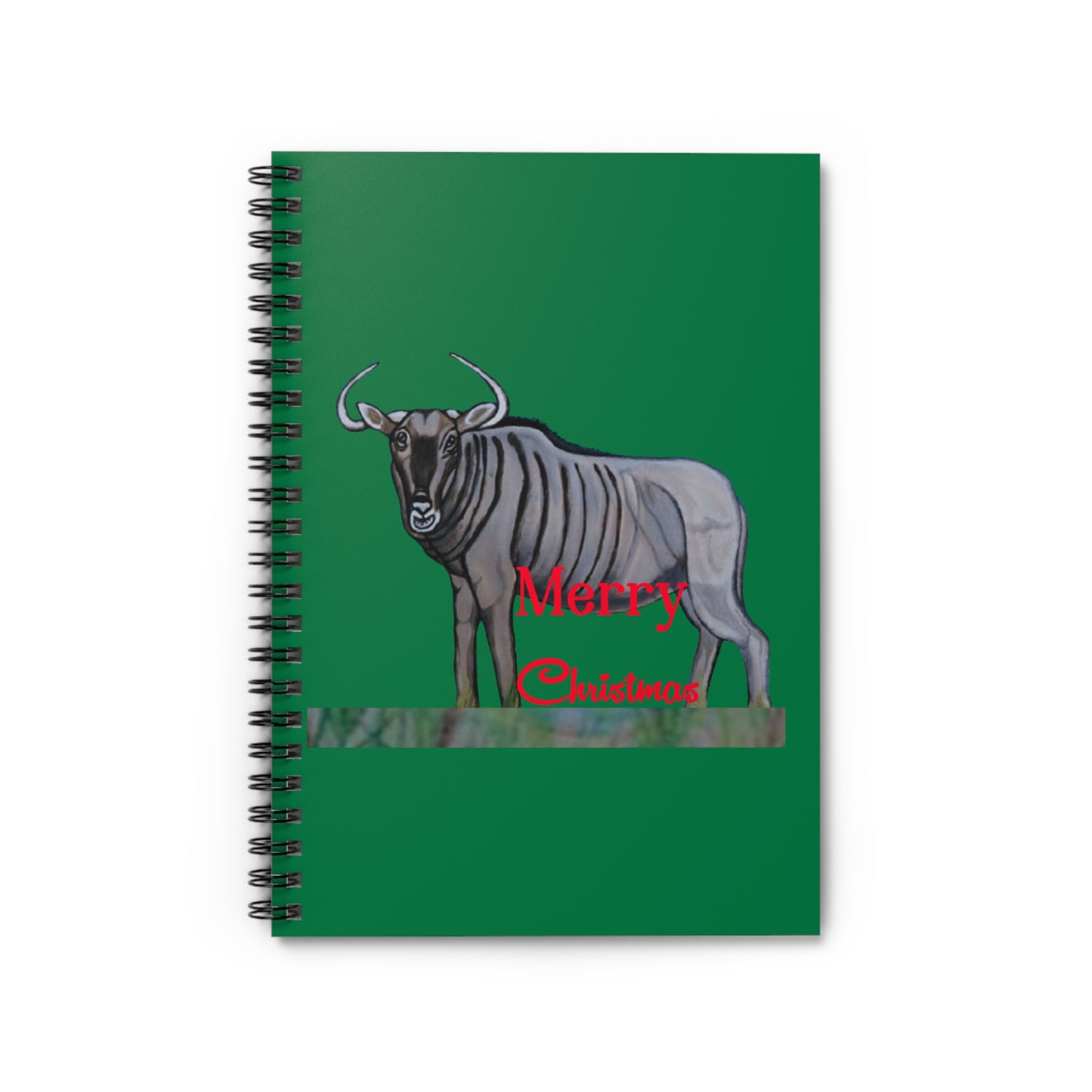 Wildebeest Merry Christmas wishes Spiral Notebook - Ruled Line