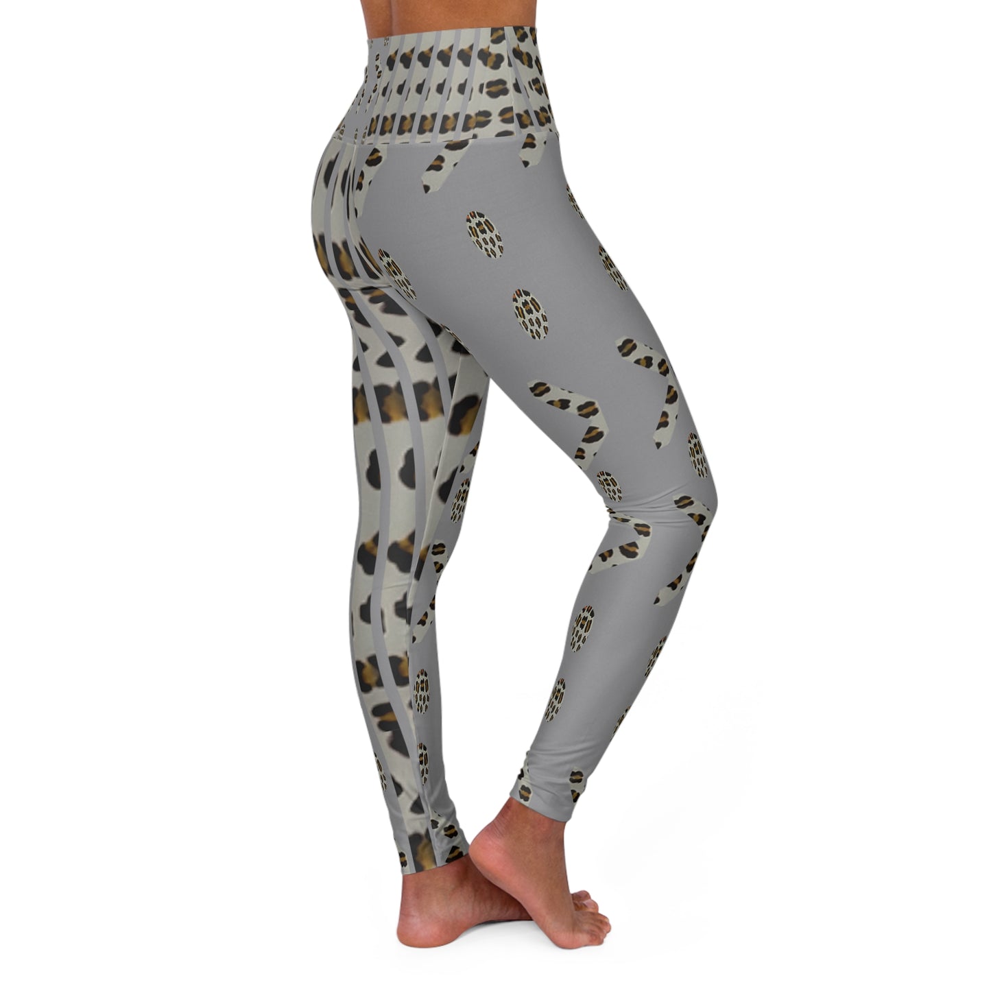 Stylish High Waisted Yoga Leggings with Unique Leopard Print