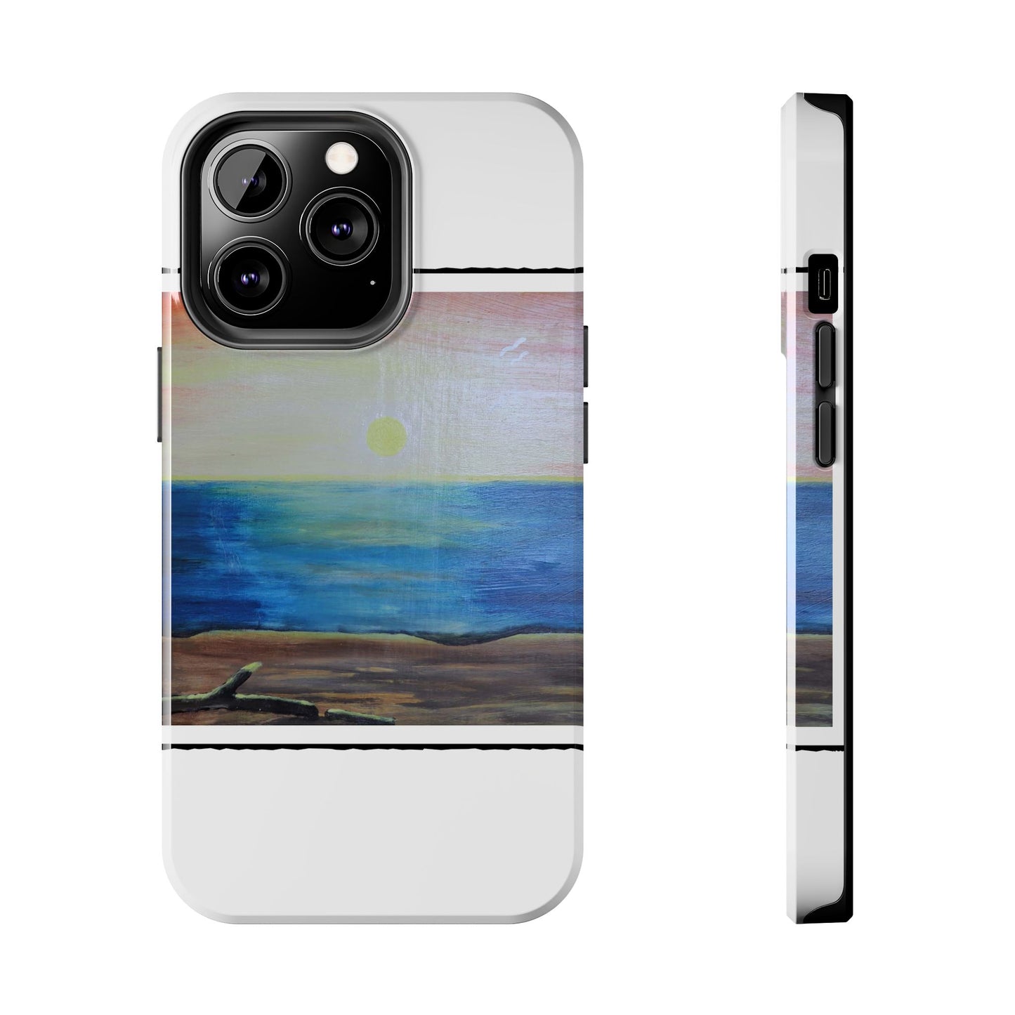 Nature's Balance of Beauty: Coastal stripe SunriseTough Phone Cases